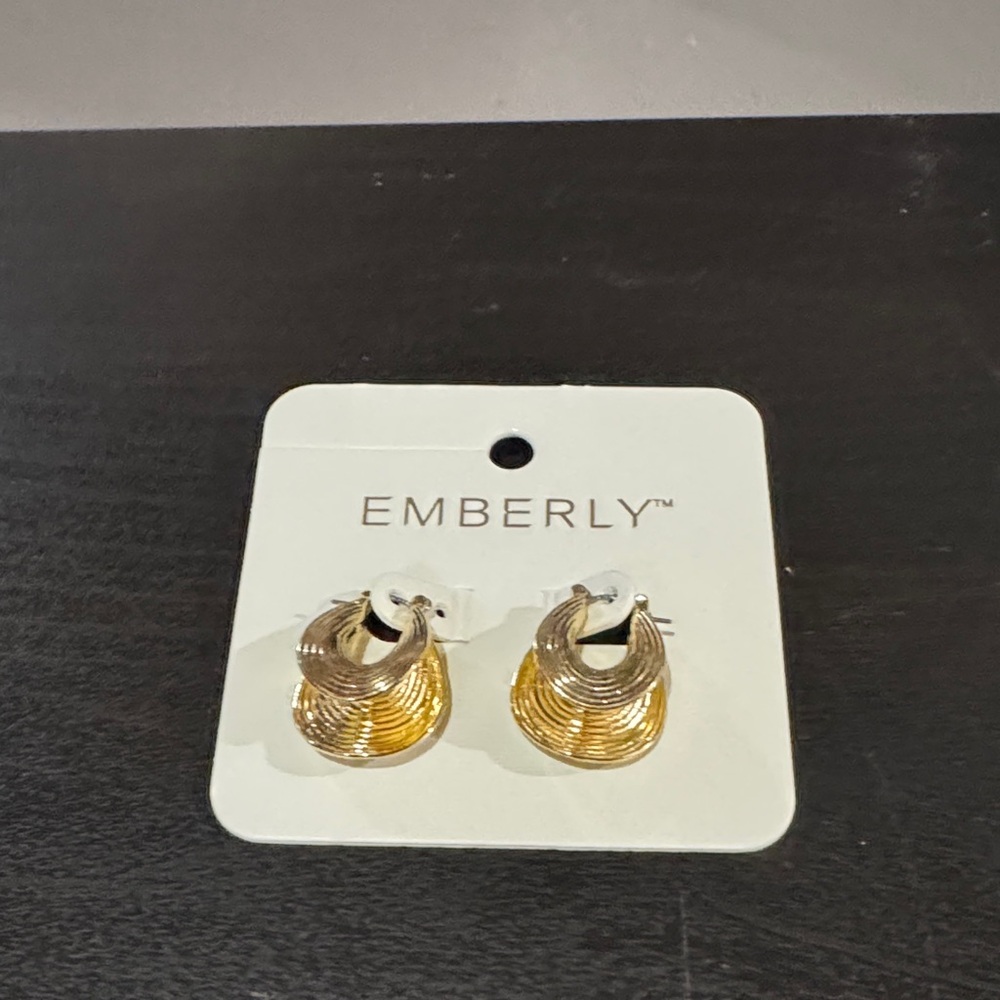 Emberly Gold and Silver Twisted Hoop Earrings
